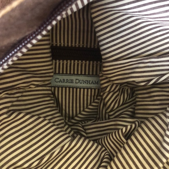 Used once-Carrie Dunham brownSuede foldover clutch - Picture 9 of 9